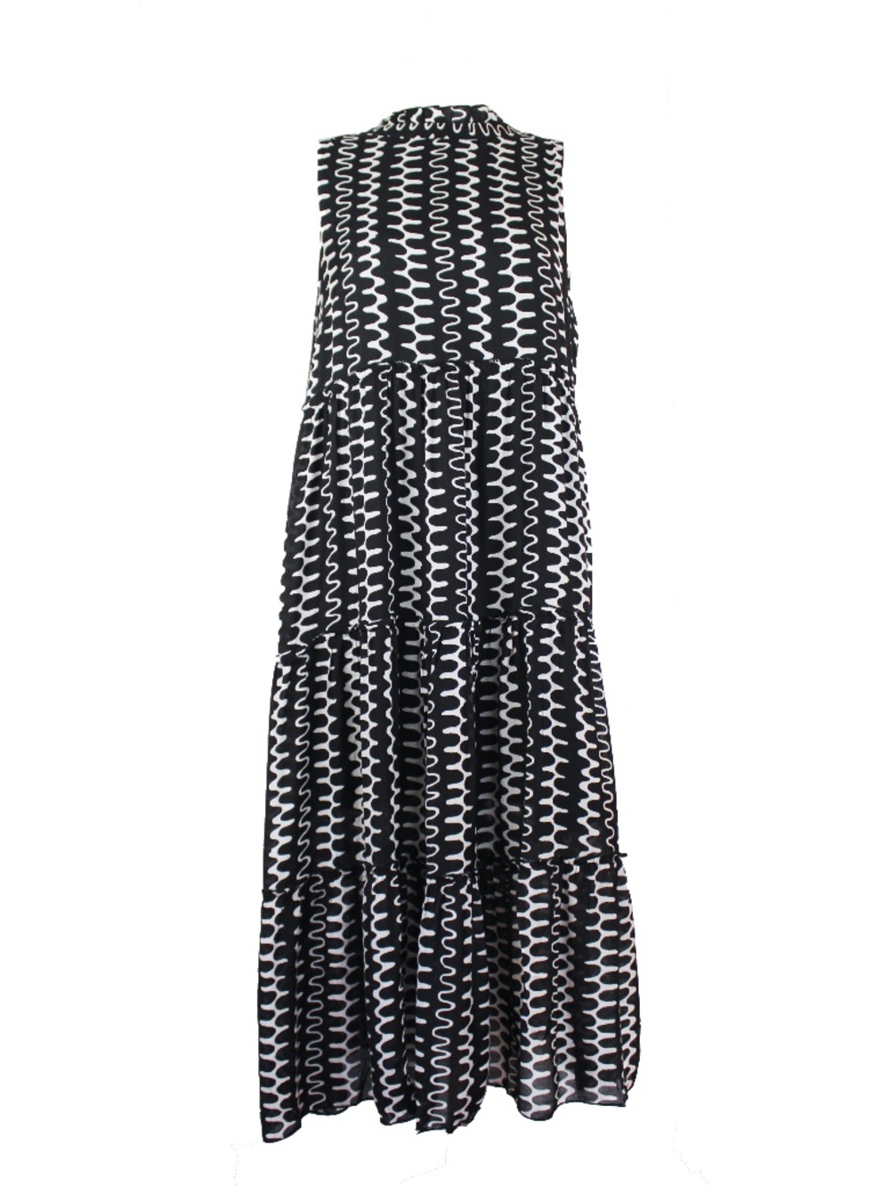 Oliphant Black Nomad Sleeveless Midi Dress Lightweight Cotton Size L